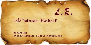 Löwbeer Rudolf névjegykártya