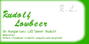 rudolf lowbeer business card